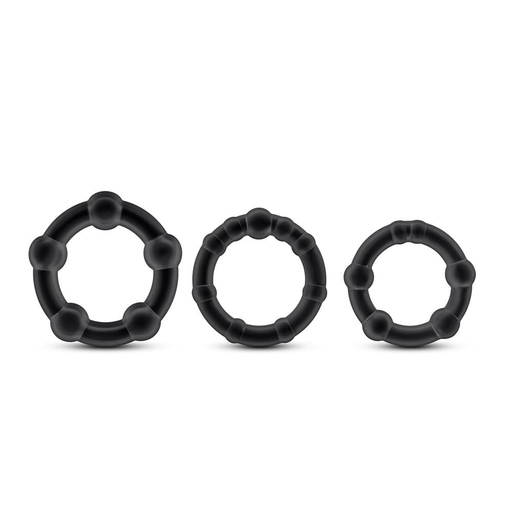 Stay Hard Beaded Cockrings Black