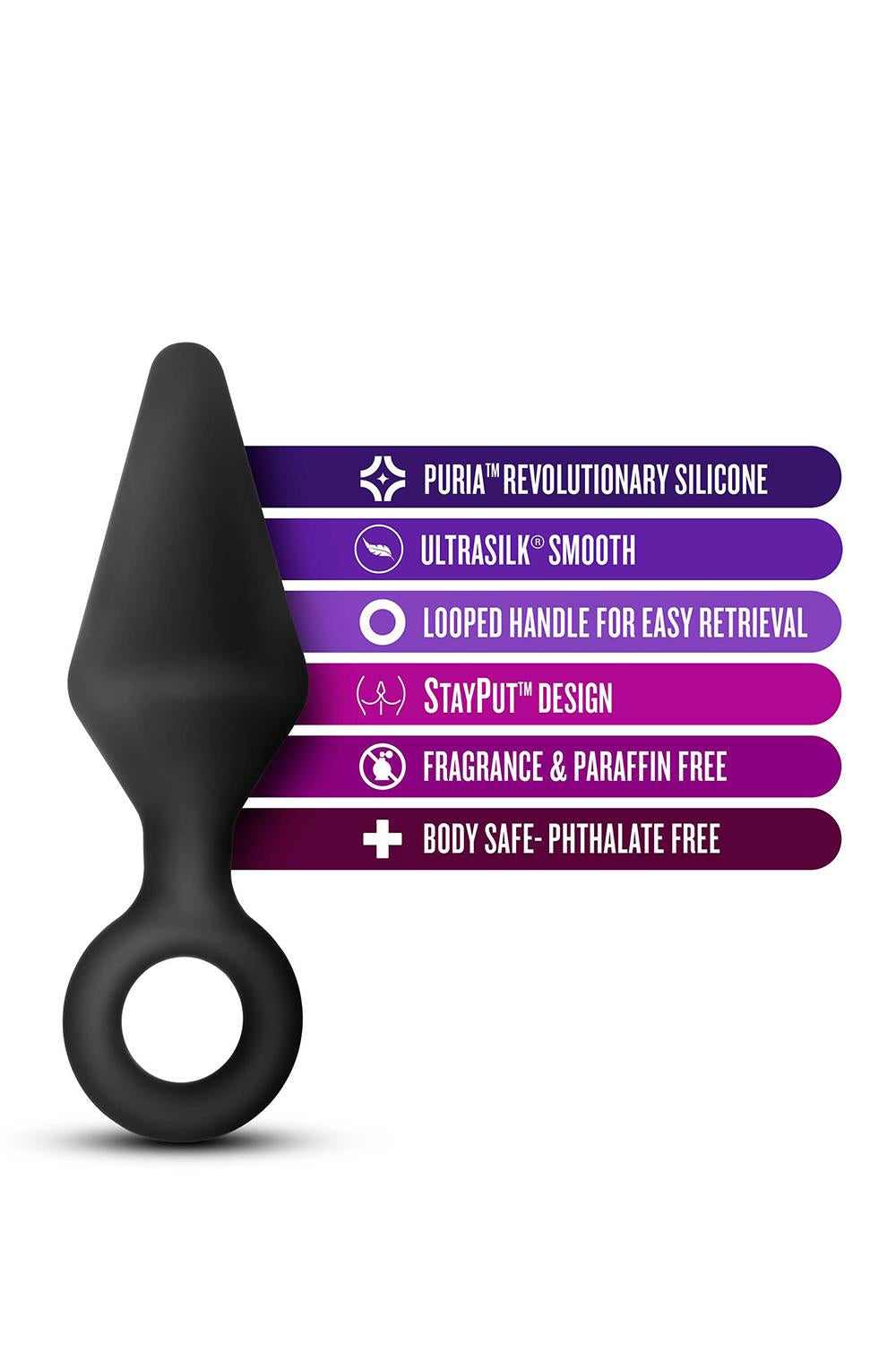 Anal Adventures Platinum Silicone Loop Plug Large Black