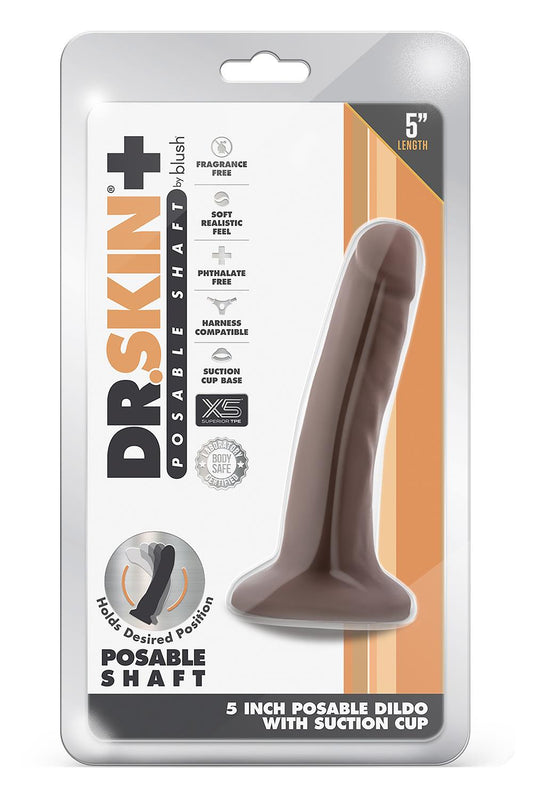 Dr. Skin Plus 5 Inch Posable Dildo Chocolate
