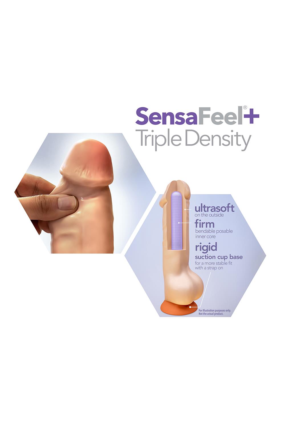 Dr. Skin Plus 8 Inch Posable Dildo With Balls Vanilla