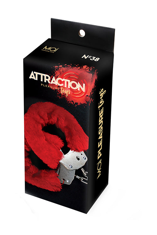 Mai No.38 Metal Furry Handcuffs Red