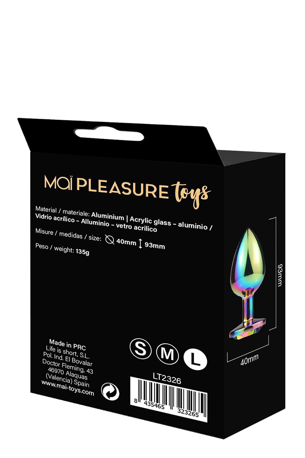 Mai Metal Anal Plug With Stone L Mai No. 74 Rainbow