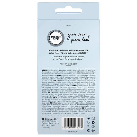 Mister Size 53mm Your Size Pure Feel Condoms 10 Pack - UABDSM