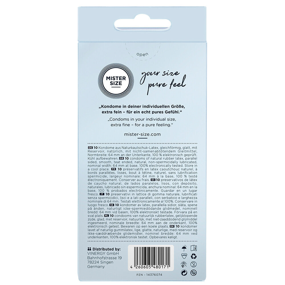 Mister Size 64mm Your Size Pure Feel Condoms 10 Pack - UABDSM