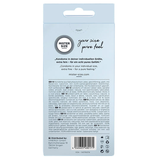 Mister Size 64mm Your Size Pure Feel Condoms 10 Pack - UABDSM