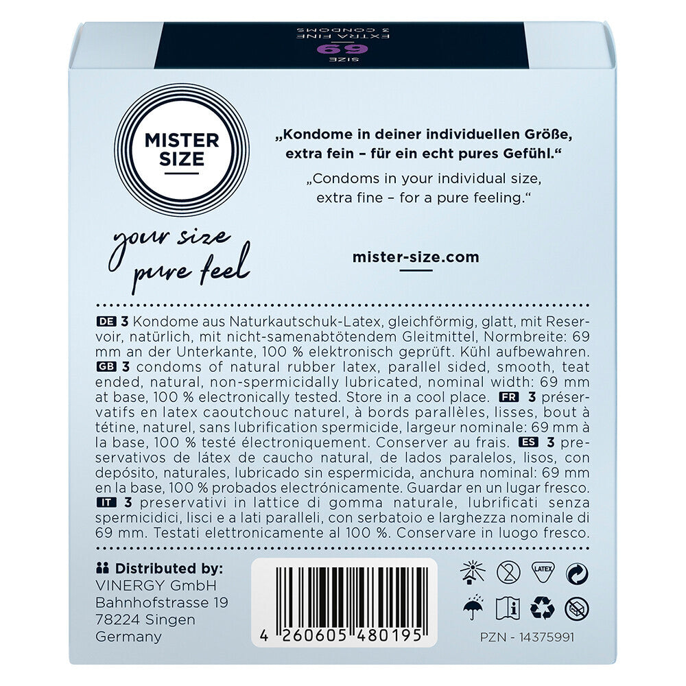 Mister Size 69mm Your Size Pure Feel Condoms 3 Pack - UABDSM