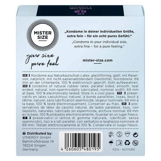 Mister Size 69mm Your Size Pure Feel Condoms 3 Pack - UABDSM