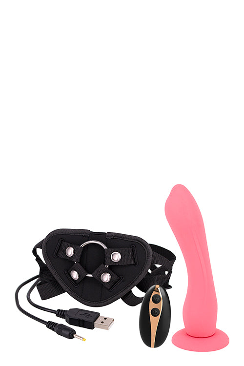 7inch Vibration Dildo Strap-on Pink 7inch Vibration Dildo Strap-on Pink