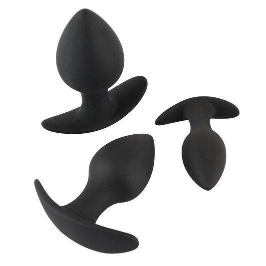 Black Velvet Silicone Three Piece Anal Training Set - UABDSM
