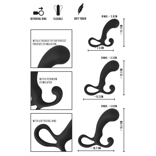 Rebel Mens Gear 3 Piece Prostate Plug Set - UABDSM