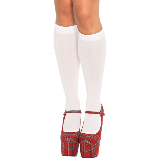Leg Avenue Nylon Knee Highs White UK 6 to 12 Leg Avenue Nylon Knee Highs White UK 6 to 12 - UABDSM