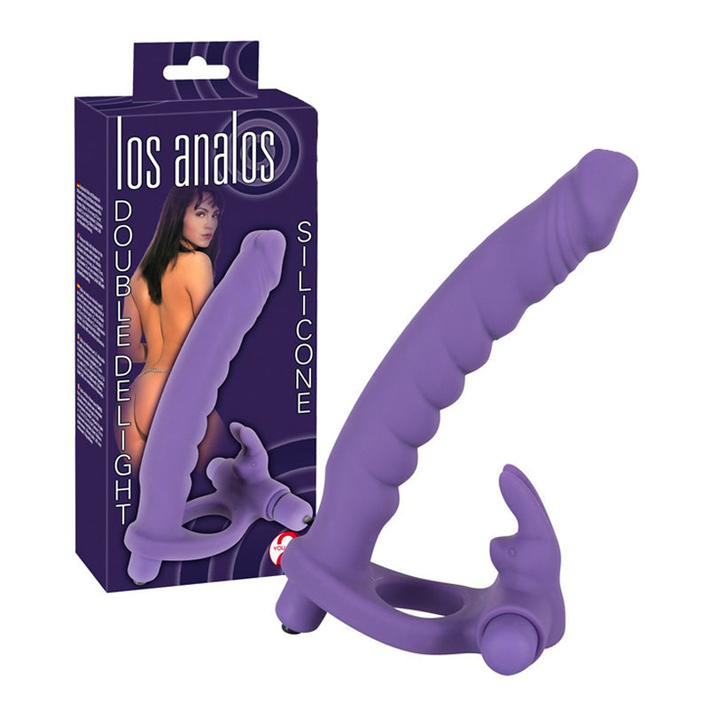 Los Analos Double Delight Vibrating Dildo And Cockring - UABDSM