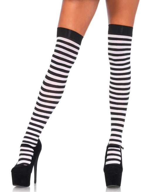 Striped Stockings - Black/White Striped Stockings - Black/White - UABDSM
