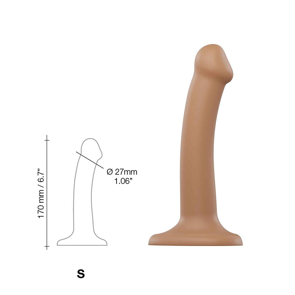 Strap On Me Silicone Dual Density Bendable Dildo Small Caramel - UABDSM
