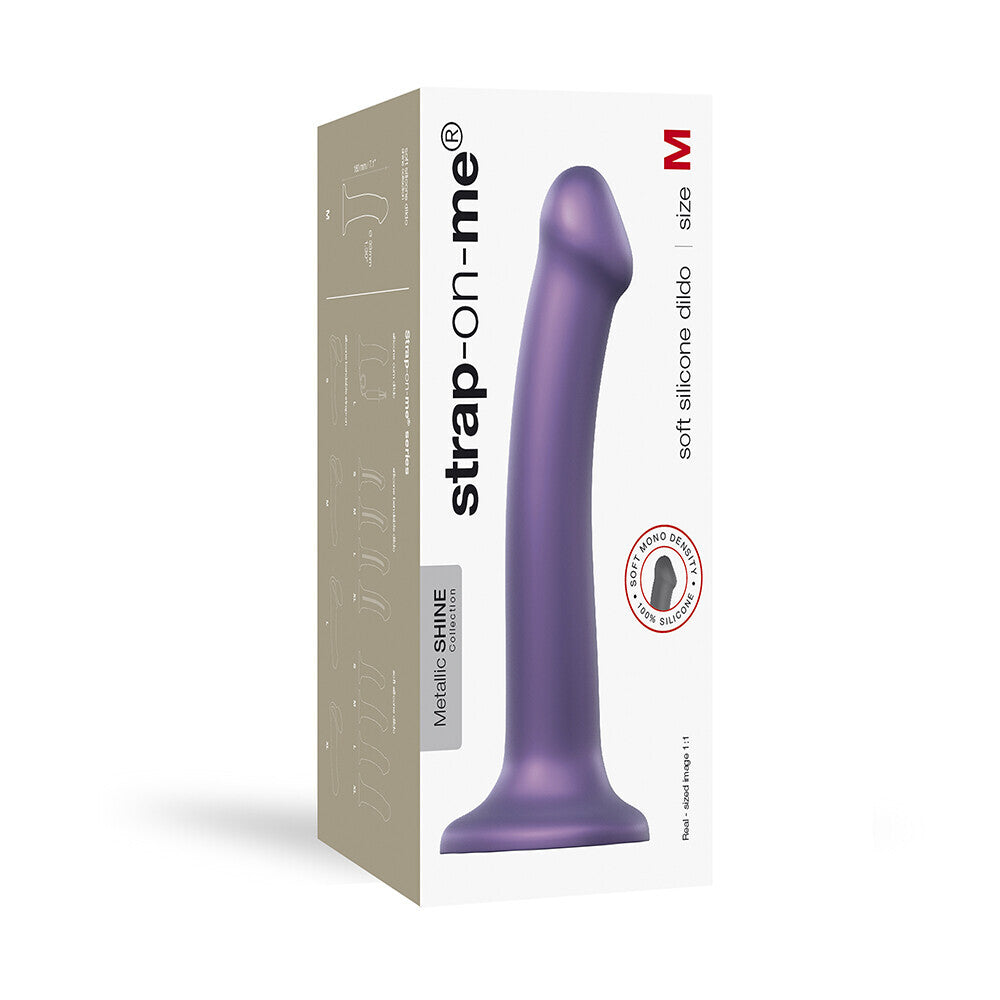 Strap On Me Mono Density Metalic Shine Dildo Medium Purple - UABDSM