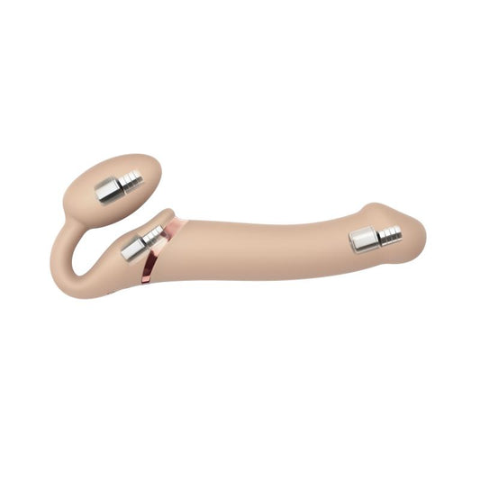 Strap On Me - Strapless Vibrating Strap-On Dildo - Size L - Beige - UABDSM