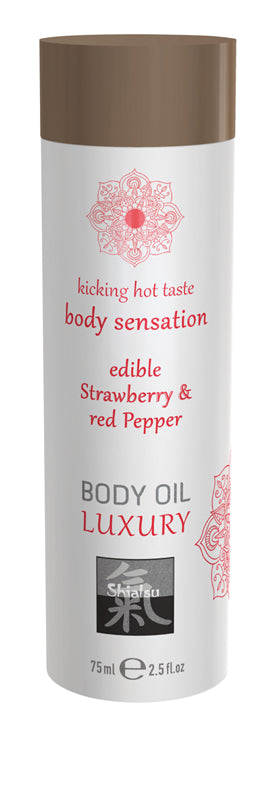 Luxury Body Oil Edible - Strawberry & Red Pepper Luxury Body Oil Edible - Strawberry & Red Pepper - UABDSM