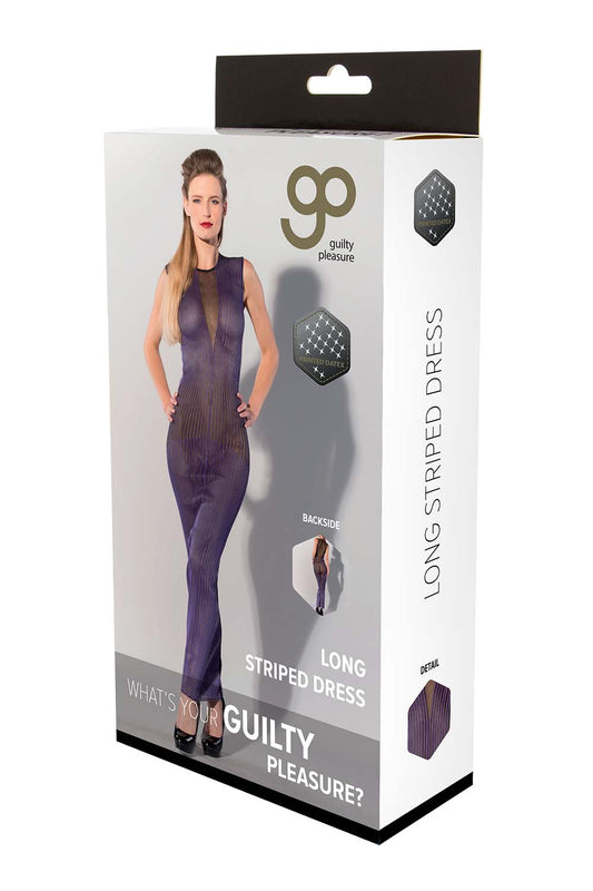 Gp Printed Datex Long Striped Dress M