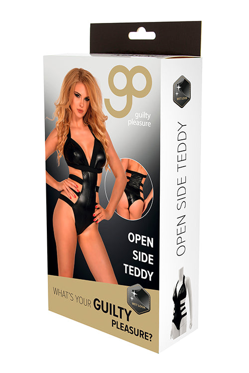 Gp Wet Look Open Side Teddy Black M
