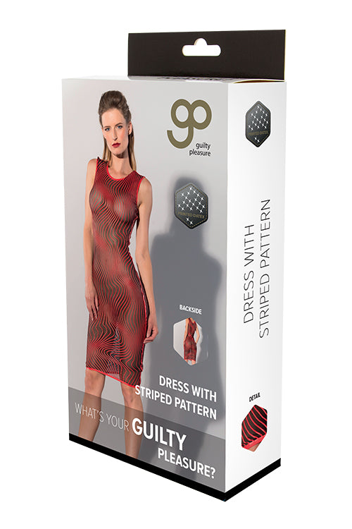 Gp Printed Datex Striped Dress Red Xl
