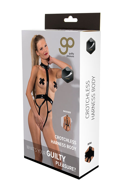 Gp Latex Crotchless Harness Body L