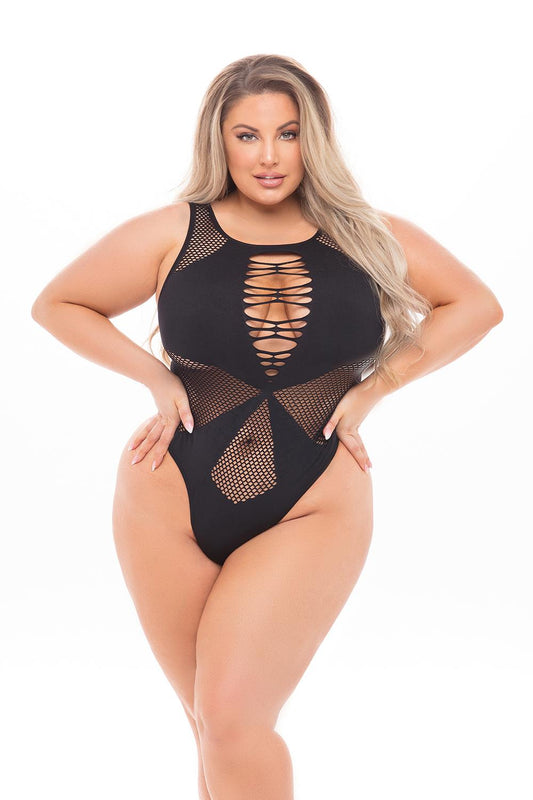 Duchess Highneck Bodysuit Black Plus Size Duchess Highneck Bodysuit Black Plus Size