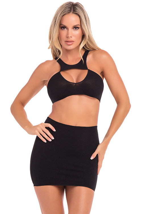 Be Seen 2pc Skirt Set Black Os Be Seen 2pc Skirt Set Black Os