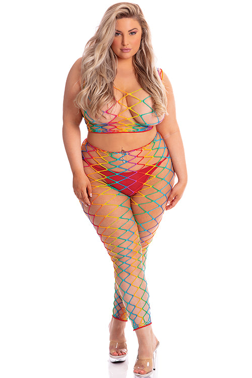 Roy G. Biv 2pc Bodystocking Plus Size Roy G. Biv 2pc Bodystocking Plus Size