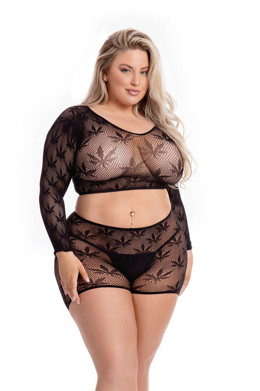 Leaf It To Me Short Set Black Plus Size Leaf It To Me Short Set Black Plus Size