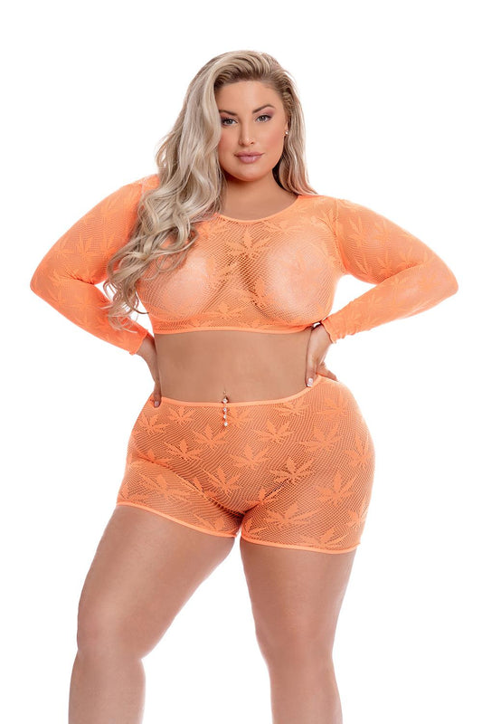 Leaf It To Me Short Set Orange Plus Size Leaf It To Me Short Set Orange Plus Size