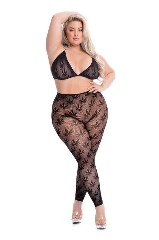 All About Leaf Bra Set Black Plus Size All About Leaf Bra Set Black Plus Size