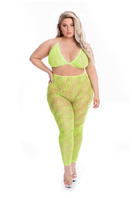 All About Leaf Bra Set Grn Plus Size All About Leaf Bra Set Grn Plus Size