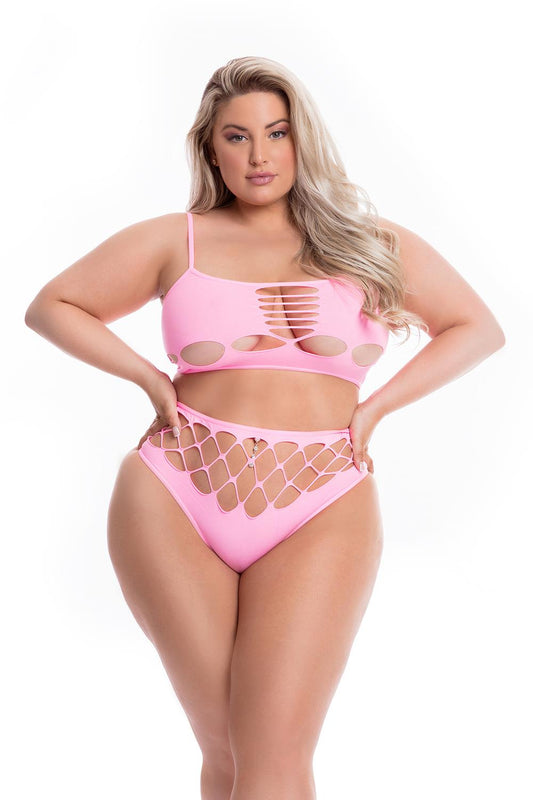 Neon Dreams 2pc Bra Set Pink Plus Size Neon Dreams 2pc Bra Set Pink Plus Size
