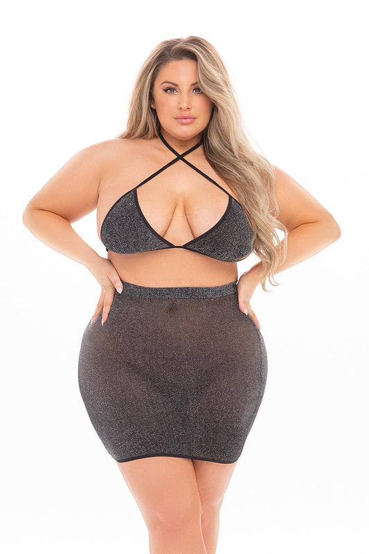 Black Cherry 2pc Skirt Set Black Plus Size Black Cherry 2pc Skirt Set Black Plus Size