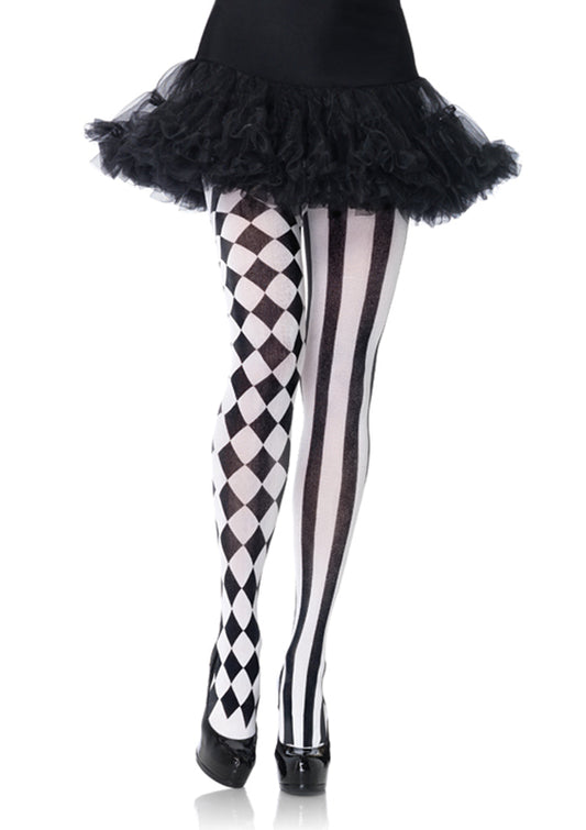 Pantyhose With Harlequin Print - Black/White Pantyhose With Harlequin Print - Black/White - UABDSM