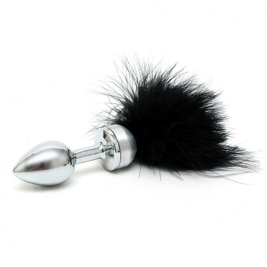 Small Butt Plug With Black Feathers Small Butt Plug With Black Feathers - UABDSM