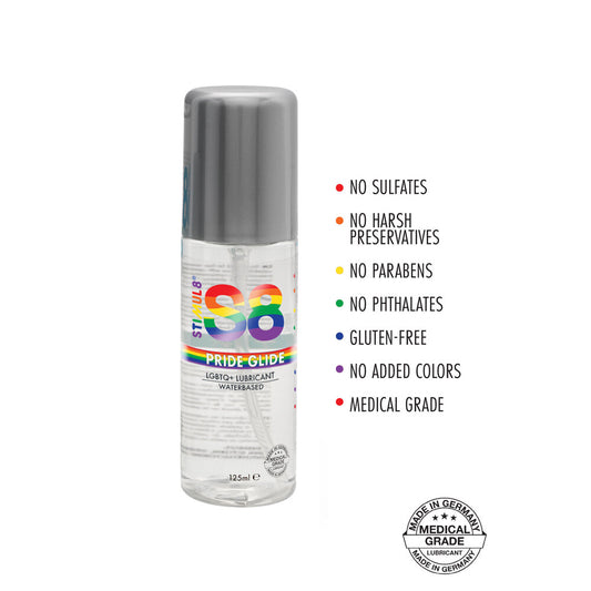 S8 Pride Glide Water Based Lubricant 125ml - UABDSM