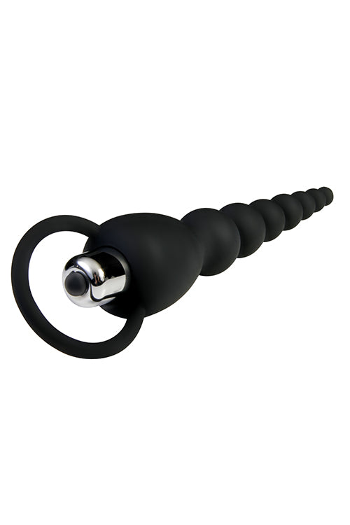 A&e Vibrating Silicone Anal Beads Black