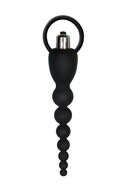 A&e Vibrating Silicone Anal Beads Black A&e Vibrating Silicone Anal Beads Black