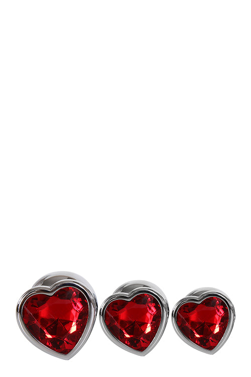 A&e Three Hearts Gem Anal Plug Set