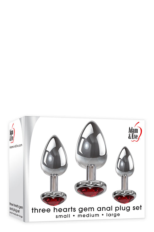 A&e Three Hearts Gem Anal Plug Set