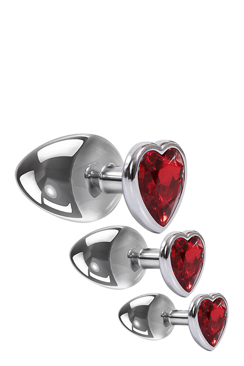 A&e Three Hearts Gem Anal Plug Set A&e Three Hearts Gem Anal Plug Set