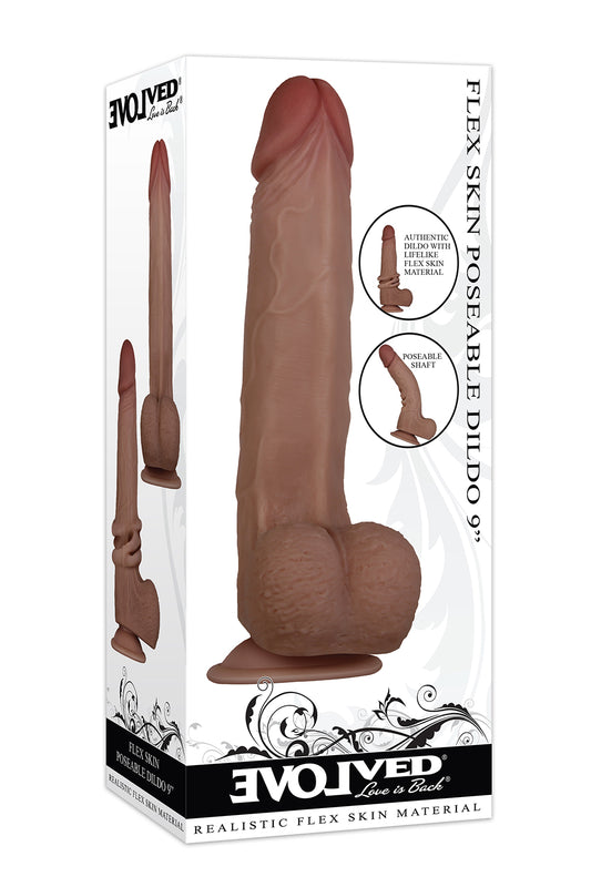 Evolved Flexskin Poseable Dildo 9 Dark