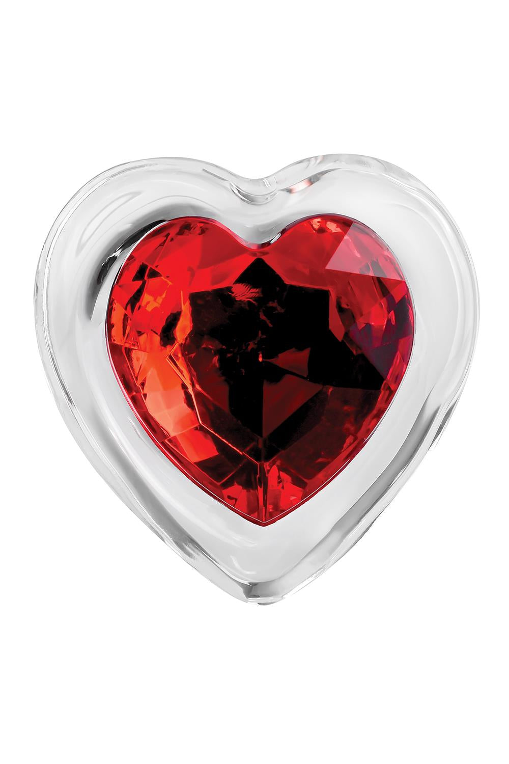 Adam Et Eve Red Heart Gem Glass Plug Small