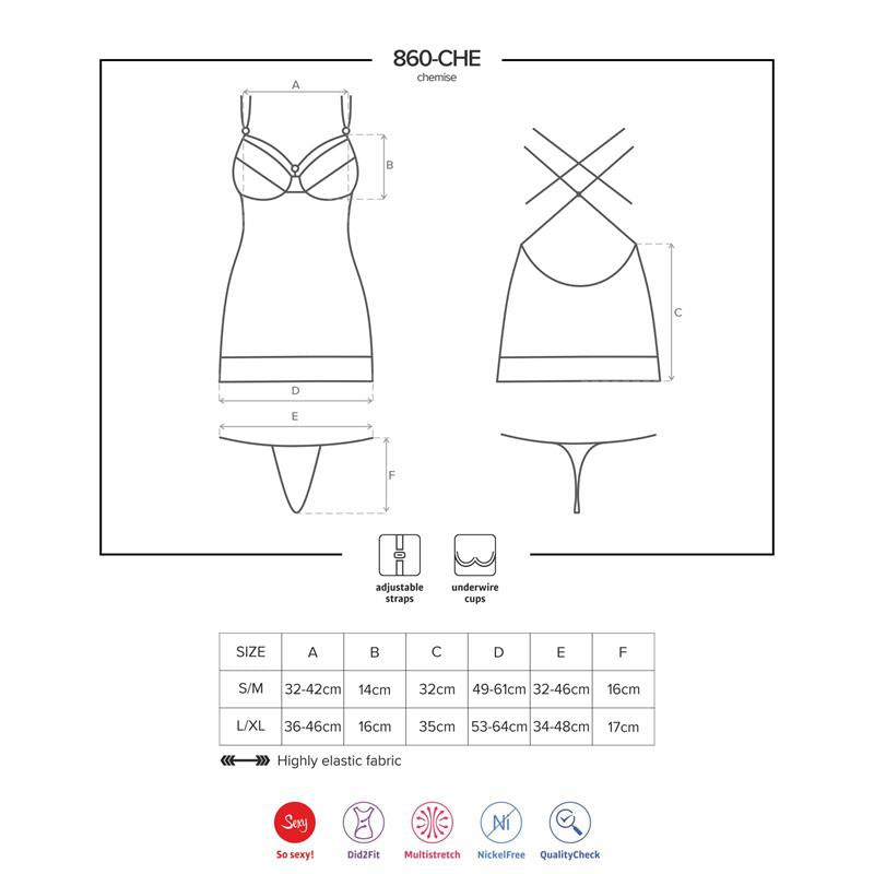 860-CHE-2 Chemise and Thong White - UABDSM