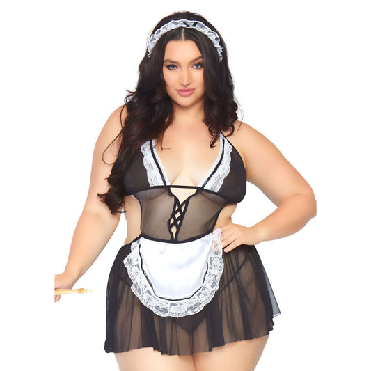 Leg Avenue Roleplay Fantasy French Maid Plus Size UK 14 to 18 Leg Avenue Roleplay Fantasy French Maid Plus Size UK 14 to 18 - UABDSM