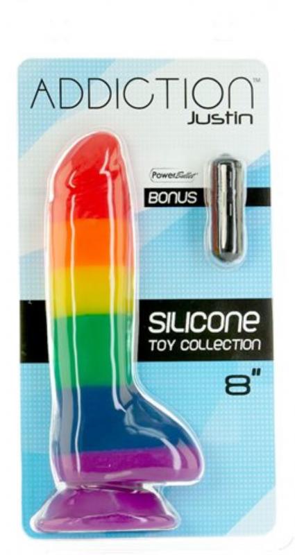 Addiction - Justin Rainbow Silicone Dildo - 19 Cm - UABDSM