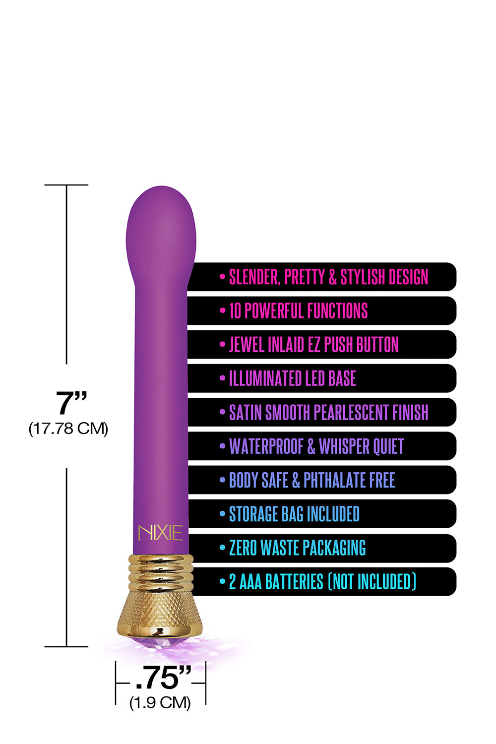 Nixie Jewel Satin Bulb Vibe Amethyst