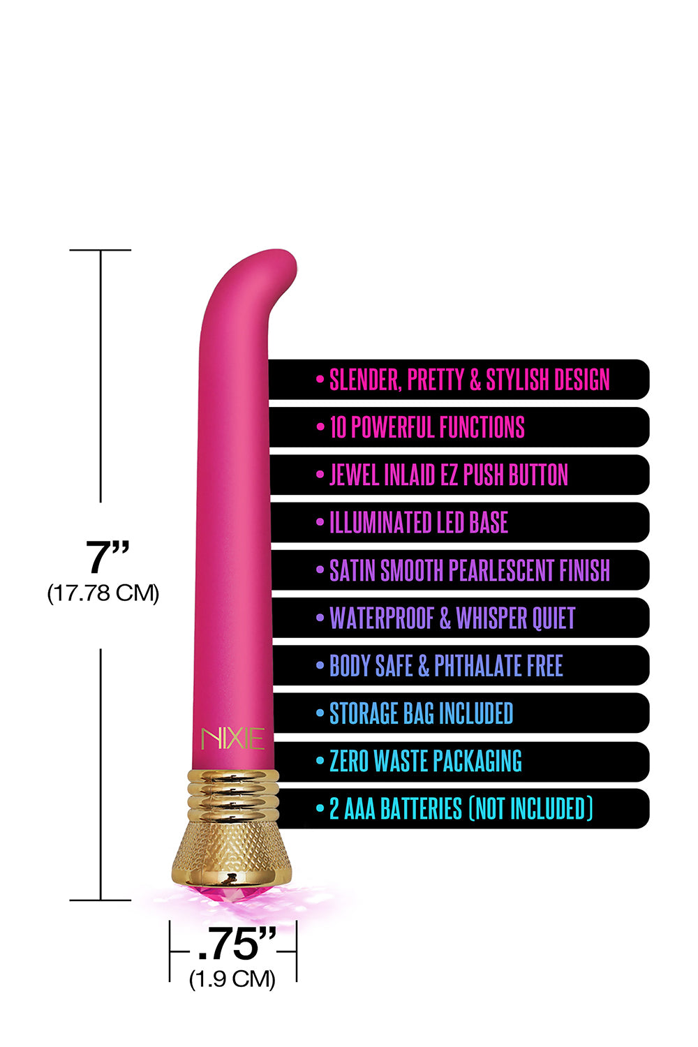 Nixie Jewel Satin G Spot Vibe Pink Tourmaline