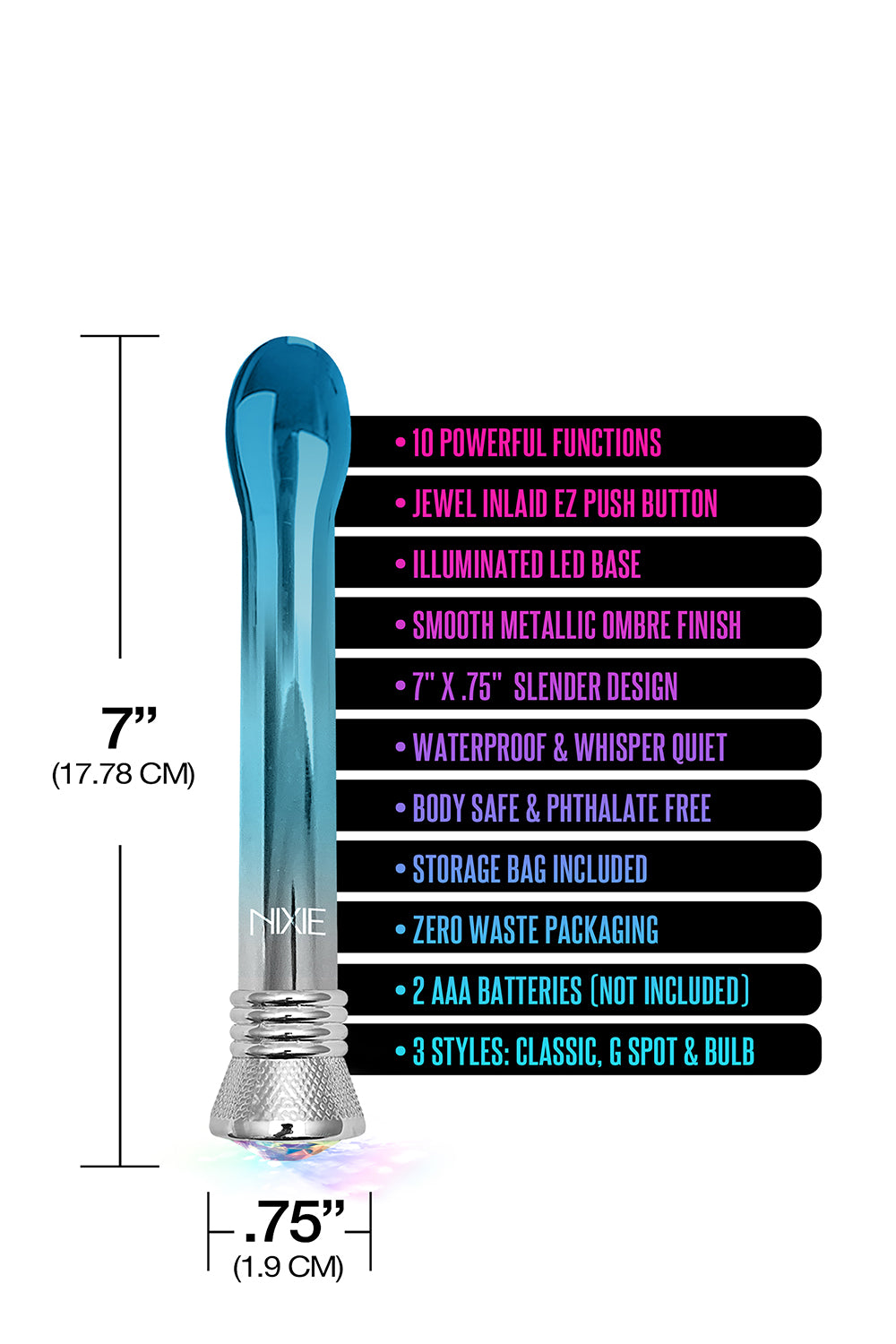 Nixie Jewel Ombre Bulb Vibe Blue Glow